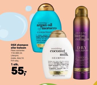 Kvickly Ogx shampoo eller balsam tilbud
