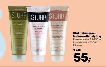 Kvickly Stuhr shampoo, balsam eller styling tilbud