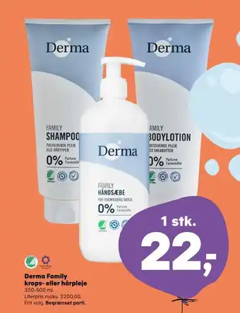 Kvickly Derma family krops- eller hårpleje tilbud