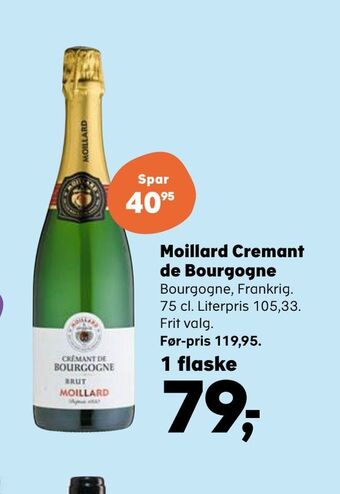 Kvickly Moillard cremant de bourgogne tilbud