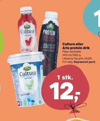 SuperBrugsen Cultura eller arla protein drik tilbud