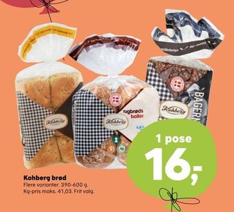 SuperBrugsen Kohberg brød tilbud