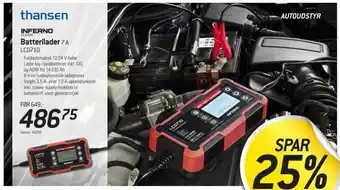 Thansen Batterilader 7 a lcd710 tilbud