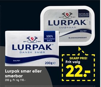 Bilka Lurpak smør eller smørbar tilbud