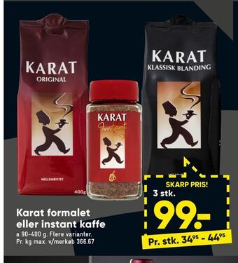 Bilka Karat formalet eller instant kaffe tilbud