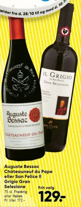 Bilka Auguste bessac cháteauneuf du pape eller san felice il grigio gran selezione tilbud