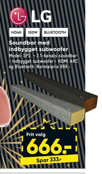 Bilka Soundbar med indbygget subwoofer tilbud