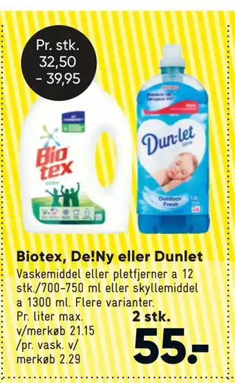 Bilka Biotex, de!ny eller dunlet tilbud