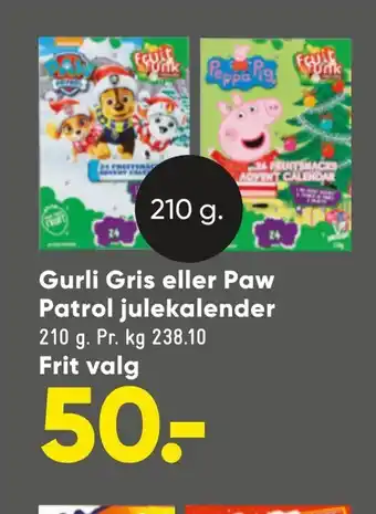 Bilka Gurli gris eller paw patrol julekalender tilbud