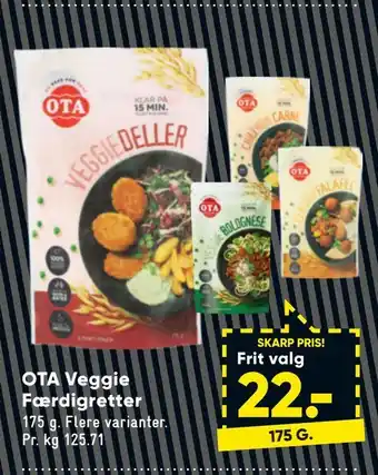 Bilka Ota veggie færdigretter tilbud