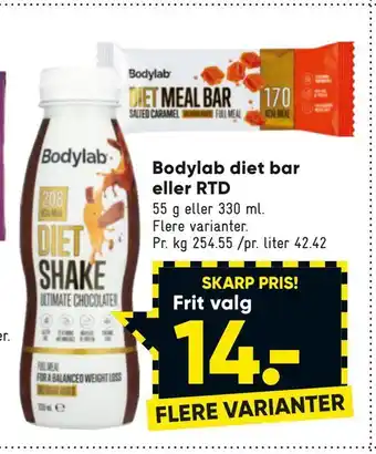 Bilka Bodylab diet bar eller rtd tilbud