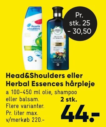 Bilka Head&shoulders eller herbal essences hårpleje tilbud