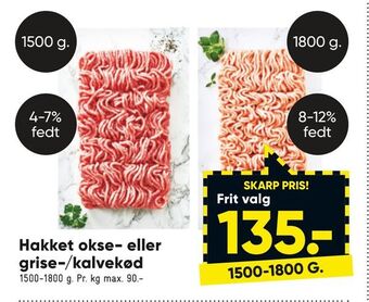 Bilka Hakket okse- eller grise-/kalvekød tilbud
