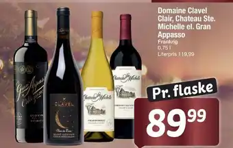 Domaine clavel clair, chateau ste. michelle el. gran appasso