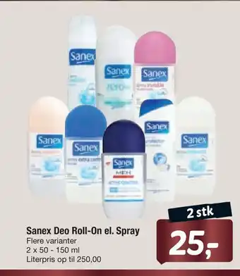 Fakta Tyskland Sanex deo roll-on el. spray tilbud
