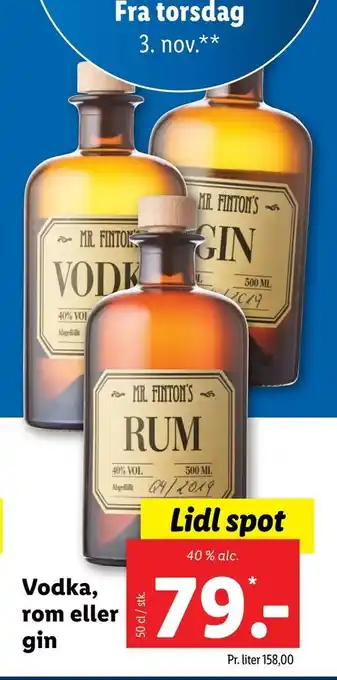 Lidl Vodka, rom eller gin tilbud