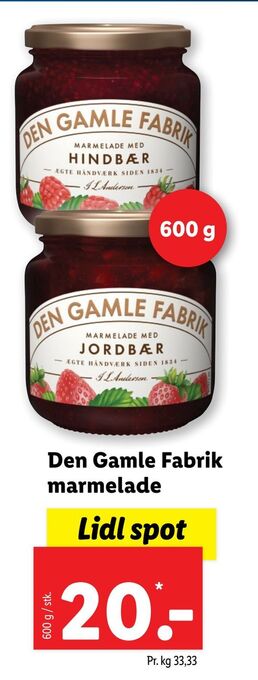Lidl Den gamle fabrik marmelade tilbud