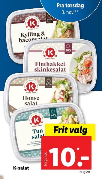 Lidl K-salat tilbud