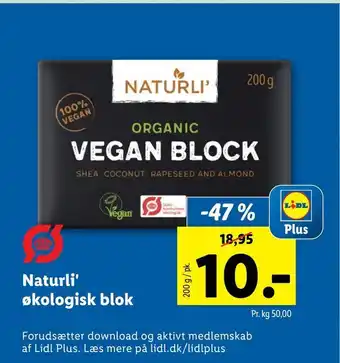 Lidl Naturli' økologisk blok tilbud