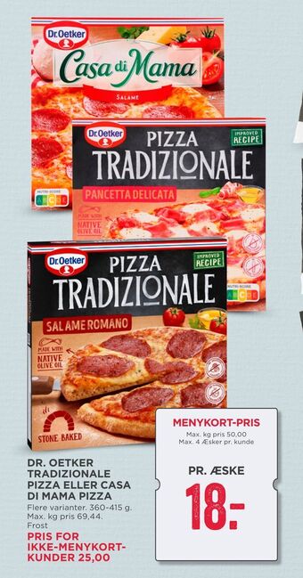 MENY Dr. oetker tradizionale pizza eller casa di mama pizza tilbud