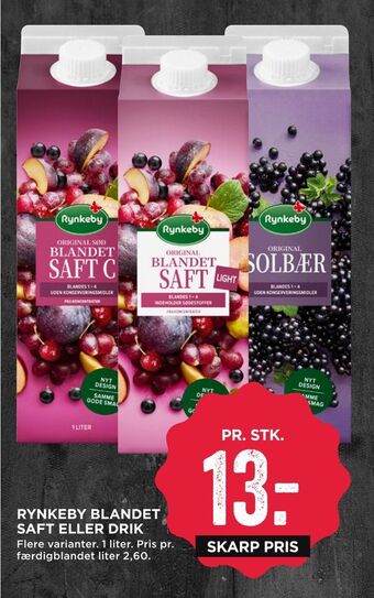 MENY Rynkeby blandet saft eller drik tilbud
