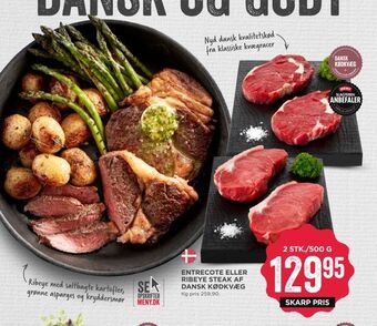 MENY Entrecote eller ribeye steak af dansk kødkvæg tilbud