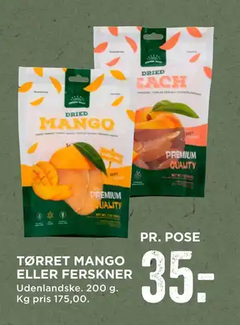 MENY Tørret mango eller ferskner tilbud