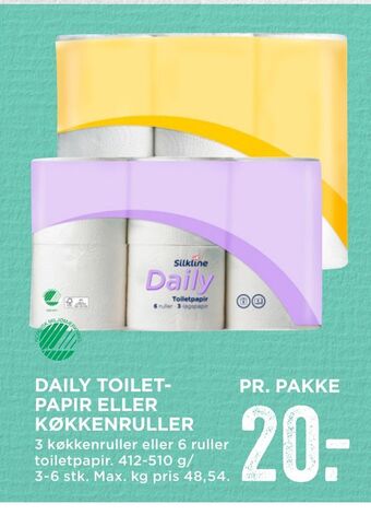 MENY Daily toiletpapir eller køkkenruller tilbud