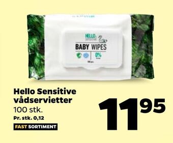 Netto Hello sensitive vådservietter tilbud