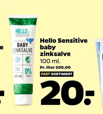 Netto Hello sensitive baby zinksalve tilbud