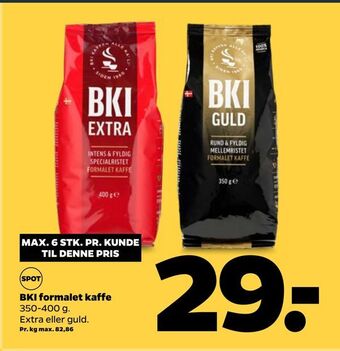 Netto Bki formalet kaffe tilbud