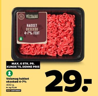 Netto Velsmag hakket oksekød 4-7% tilbud