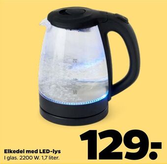 Netto Elkedel med led-lys tilbud