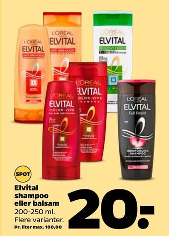 Netto Elvital shampoo eller balsam tilbud
