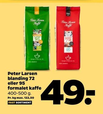 Netto Peter larsen blanding 72 eller 95 formalet kaffe tilbud