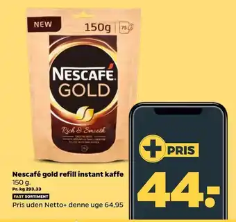 Netto Nescafé gold refill instant kaffe tilbud