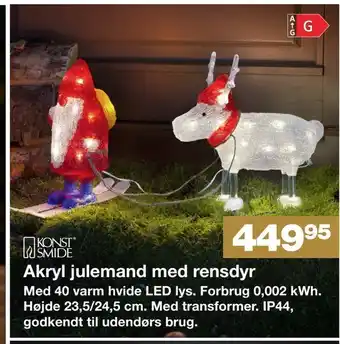 Bauhaus Akryl julemand med rensdyr tilbud