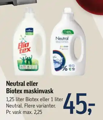 Føtex Neutral eller biotex maskinvask tilbud
