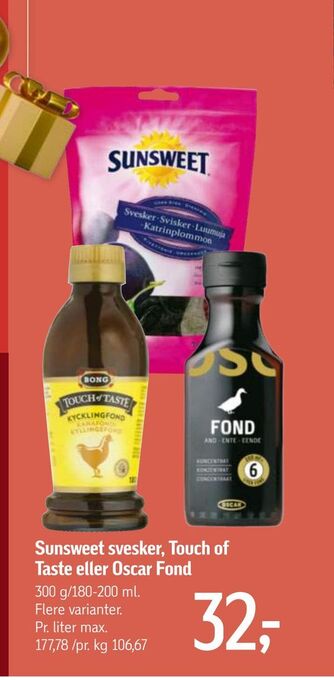 Føtex Sunsweet svesker, touch of taste eller oscar fond tilbud