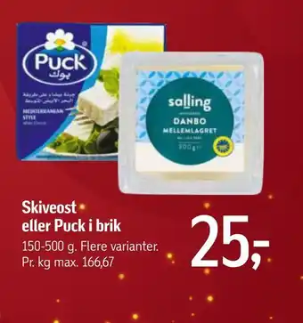 Føtex Skiveost eller puck i brik tilbud