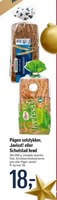 Føtex Pågen solstykker, javisst! eller schulstad brød tilbud