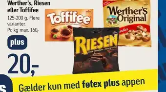 Føtex Werther's, riesen eller toffifee tilbud
