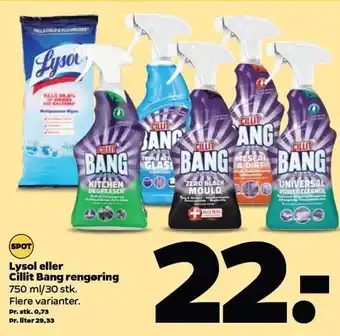 Netto Lysol el. cilit bang rengøring tilbud