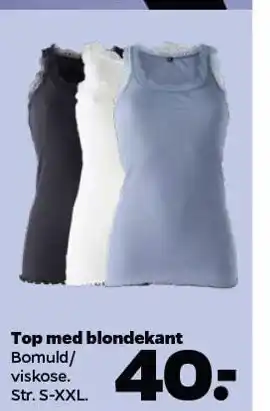 Netto Top m. blondekant tilbud