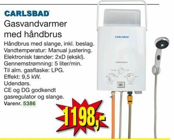 Harald Nyborg Gasvandvarmer med håndbrus tilbud