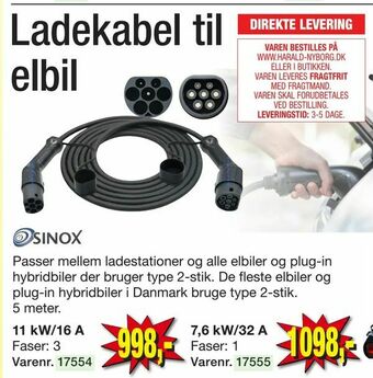 Harald Nyborg Ladekabel til elbil. tilbud