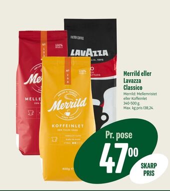 Min Købmand Merrild eller lavazza classico tilbud
