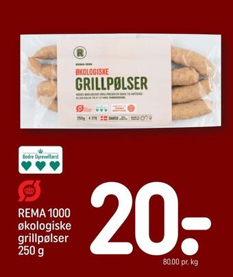 REMA 1000 Rema 1000 økologiske grillpølser tilbud