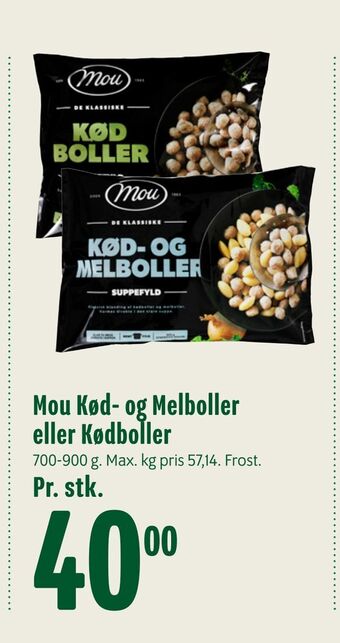 Min Købmand Mou kød- og melboller eller kødboller tilbud