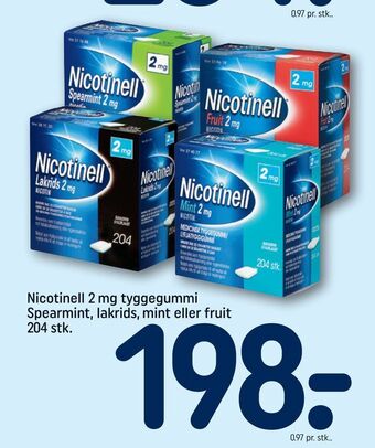 Nicotinell 2 mg tyggegummi spearmint, lakrids, mint eller fruit